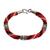 Silver accent cotton braided bracelet, 'Red Tridatu' - Bali Handcrafted Silver Accent Braided Cotton Bracelet (image 2a) thumbail
