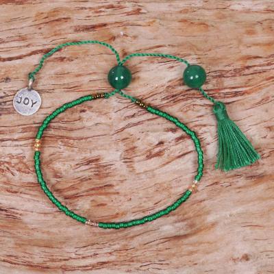 Beaded quartz bracelet, Green Joy