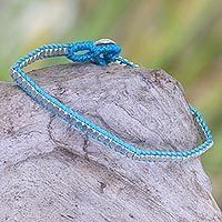 Sterling silver beaded bracelet,