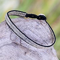 Sterling silver beaded bracelet,
