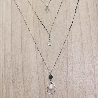 Multi-gemstone pendant necklace, Floral Beauty