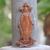 Wood wall panel, 'Mary Full of Grace' - Hand-Carved Wood Wall Panel of Virgin Mary on Lotus Flower thumbail