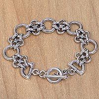 Sterling silver link bracelet,