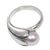 Cultured pearl cocktail ring, 'Radiant White Jasmine' - Modern Balinese Cocktail Ring with Pearl and Silver 925 (image 2b) thumbail
