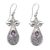 Amethyst dangle earrings, 'Budding Flower' - Handmade Amethyst and Sterling Silver Dangle Earrings (image 2a) thumbail