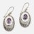 Amethyst dangle earrings, 'Brilliance' - Hand Crafted Amethyst and Sterling Silver Dangle Earrings thumbail
