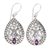 Amethyst dangle earrings, 'Temple in the Forest' - Balinese Sterling Silver Dangle Earrings with Amethyst (image 2a) thumbail