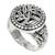 Sterling silver signet ring, 'Bali Jungle' - Combination Finish Sterling Silver Ring with Floral Motif (image 2a) thumbail