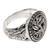 Sterling silver signet ring, 'Bali Jungle' - Combination Finish Sterling Silver Ring with Floral Motif (image 2c) thumbail