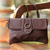 Leather shoulder bag, 'Coffee Brown Boho' - Soft Leather Brown Shoulder Bag with Bronze Fixtures (image 2) thumbail
