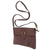 Leather shoulder bag, 'Coffee Brown Boho' - Soft Leather Brown Shoulder Bag with Bronze Fixtures thumbail