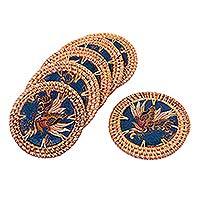 Natural fiber and cotton batik coasters,