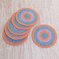 Woven placemats Lombok Beach Party set of 6 Indonesia