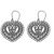 Sterling silver dangle earrings, 'Fern Forest Heart' - Handcrafted Balinese Heart Earrings in Sterling Silver Lace (image 2a) thumbail