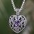 Amethyst pendant necklace, 'Heart of Lavender' - Amethyst Handcrafted Sterling Silver Heart Necklace thumbail