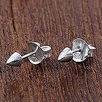 Sterling silver stud earrings,