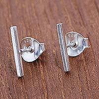 Sterling silver stud earrings,