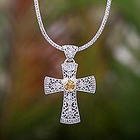 Citrine pendant necklace,