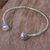 Cultured pearl cuff bracelet, 'White Flower' - Handcrafted Silver Cuff Bracelet with White Cultured Pearls thumbail