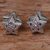 Amethyst button earrings, 'Amethyst Stars' - Amethyst Sterling Silver Button Earrings Indonesia thumbail