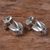 Amethyst button earrings, 'Amethyst Stars' - Amethyst Sterling Silver Button Earrings Indonesia (image 2b) thumbail