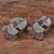 Amethyst button earrings, 'Amethyst Stars' - Amethyst Sterling Silver Button Earrings Indonesia (image 2c) thumbail