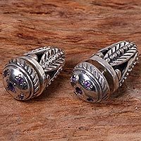 Amethyst stud earrings,