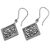 Sterling silver dangle earrings, 'Silver Roses' - Square Sterling Silver Dangle Earrings with Floral Motif (image 2b) thumbail