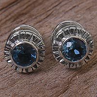 Blue topaz stud earrings,