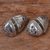 Amethyst stud earrings, 'Amethyst Cones' - Sterling Silver Amethyst Stud Earrings Cone Indonesia thumbail