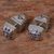 Amethyst stud earrings, 'One Thousand Hopes' - Sterling Silver Amethyst Stud Earrings Wave Indonesia (image 2b) thumbail
