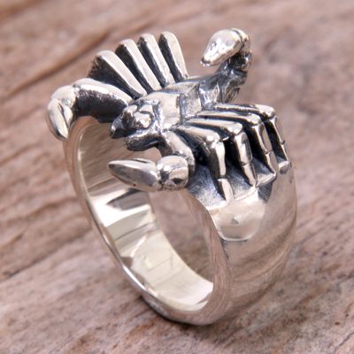 Sterling silver cocktail ring, Proud Scorpion