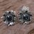 Blue topaz button earrings, 'Blooming Blue' - Blue Topaz Sterling Silver Button Earrings from Indonesia thumbail