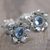 Blue topaz button earrings, 'Blooming Blue' - Blue Topaz Sterling Silver Button Earrings from Indonesia (image 2c) thumbail