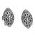 Sterling silver button earrings, 'Floral Shield' - Sterling Silver Oval Button Earrings from Indonesia (image 2a) thumbail