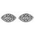Sterling silver button earrings, 'Floral Shield' - Sterling Silver Oval Button Earrings from Indonesia (image 2d) thumbail