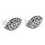 Sterling silver button earrings, 'Floral Shield' - Sterling Silver Oval Button Earrings from Indonesia (image 2e) thumbail