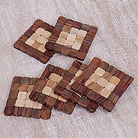 Teak and sono wood coasters,