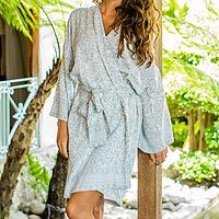 Short rayon batik robe,