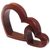 Wood sculpture, 'Warm Hearts' - Wood Hand Made Indonesian Brown Connecting Hearts Sculpture (image 2d) thumbail