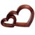 Wood sculpture, 'Warm Hearts' - Wood Hand Made Indonesian Brown Connecting Hearts Sculpture (image 2e) thumbail