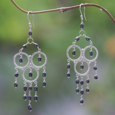 Cultured pearl chandelier earrings, Gentle Rainfall
