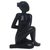 Wood statuette, 'Twisted' - Handmade Twist Yoga Pose Statuette Black Suar Wood (image 2a) thumbail