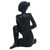 Wood statuette, 'Twisted' - Handmade Twist Yoga Pose Statuette Black Suar Wood (image 2c) thumbail