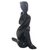 Wood statuette, 'Twisted' - Handmade Twist Yoga Pose Statuette Black Suar Wood (image 2d) thumbail