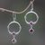 Garnet dangle earrings, 'Rings of Happiness in Red' - Sterling Silver and Garnet Dangle Earrings from Indonesia thumbail