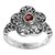 Garnet cocktail ring, 'Majestic Flower in Red' - Sterling Silver Garnet Floral Cocktail Ring from Indonesia (image 2a) thumbail