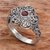 Garnet cocktail ring, 'Majestic Flower in Red' - Sterling Silver Garnet Floral Cocktail Ring from Indonesia (image 2b) thumbail