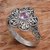 Amethyst cocktail ring, 'Majestic Flower in Purple' - Sterling Silver Amethyst Floral Cocktail Ring Indonesia thumbail