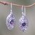 Garnet dangle earrings, 'Sunset Eye' - Flower Garnet Sterling Silver Dangle Earrings from Indonesia thumbail